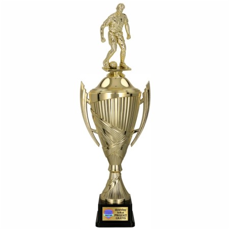 Komplet Pucharów Sportowych z figurką piłkarza 41-36-33 cm+ personalizacja w cenie Piłka Nożna