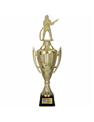 Komplet Pucharów Sportowych z figurką strażaka 41-36-33 cm + tabliczki gratis Strażactwo
