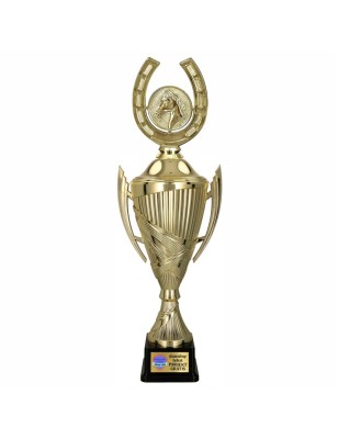 Komplet Pucharów Sportowych z figurką Jeździectwo 40-35-32 cm + Tabliczki gratis Podkowa