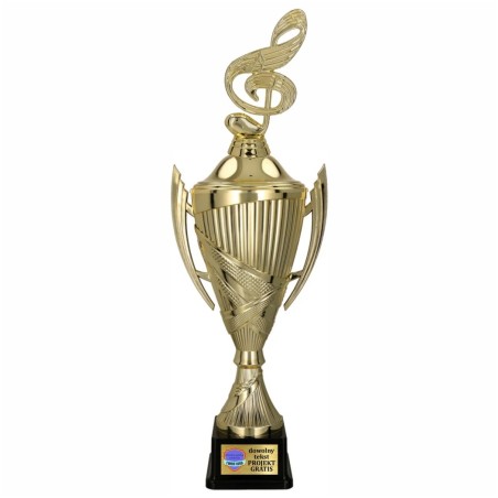 Zestaw Pucharów Sportowych z figurką Muzyka 40-35-32 cm + grawerki gratis Klucz Wiolinowy