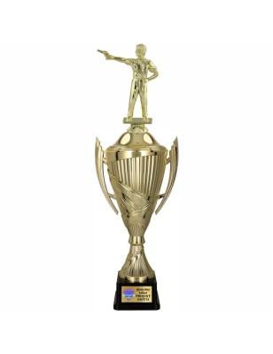 Zestaw Pucharów Sportowych z figurką Strzelca 42-37-34 cm + tabliczki w cenie Strzelectwo Pistolet