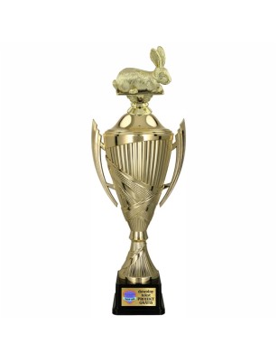 Zestaw Pucharów Sportowych z figurką Królika 38-33-30 cm  + tabliczki Gratis Hodowla zwierząt