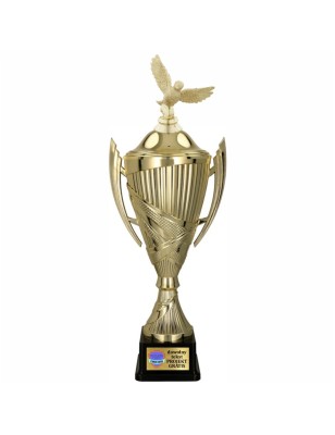 Komplet Pucharów Sportowych z figurką Gołębia 37-32-29 cm + personalizacja w cenie Gołębiarstwo