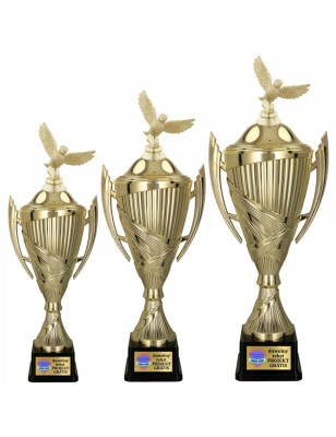 Komplet Pucharów Sportowych z figurką Gołębia 37-32-29 cm + personalizacja w cenie Gołębiarstwo