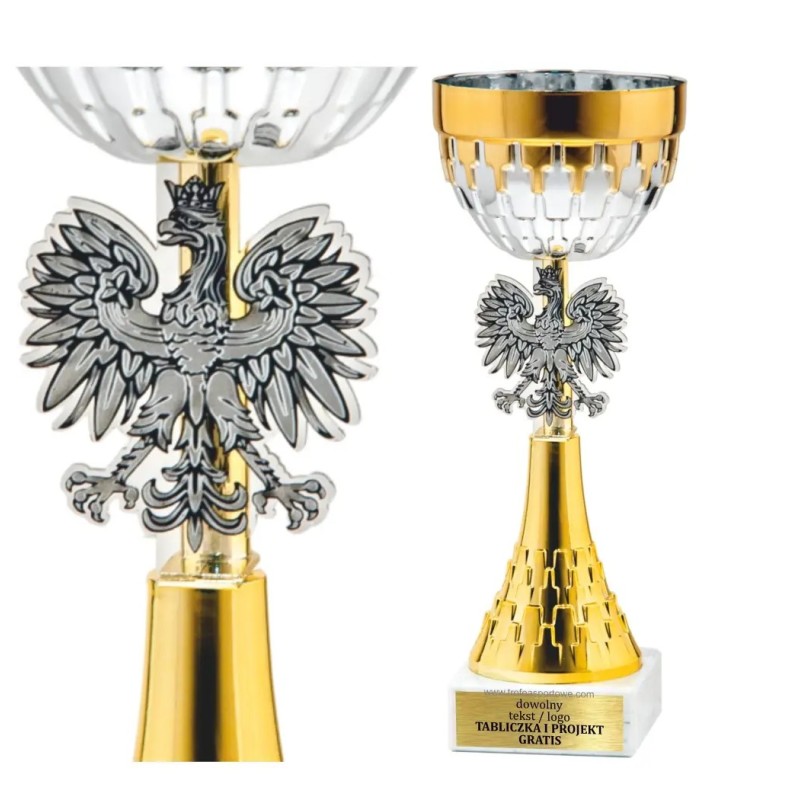 Puchar patriotyczny z Godłem Polski Orzeł w koronie i darmową tabliczką 24169 Puchar patriotyczny z Godłem Polski Orzeł w koronie i darmową tabliczką 24169