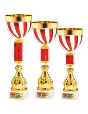 Trofeum w barwach narodowych z czerwoną kolumną Grawer Gratis
