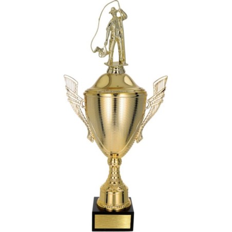 złoty Puchar z figurką wędkarstwo - trofeum do twojej dyscypliny